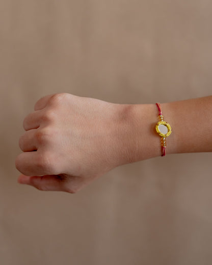 Mirror Rakhis ~ Yellow and Blue (Set of 2)