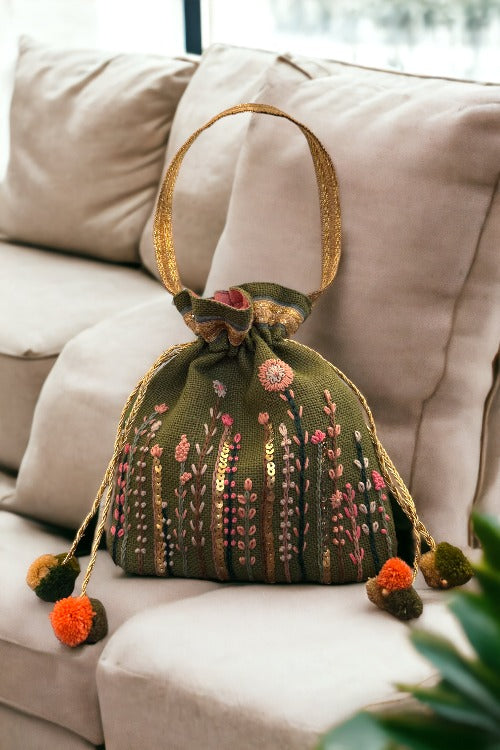 Olive Country Potli Bag