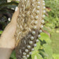 Starlight Pearl White Half Moon Bugle Beads Clutch Bag