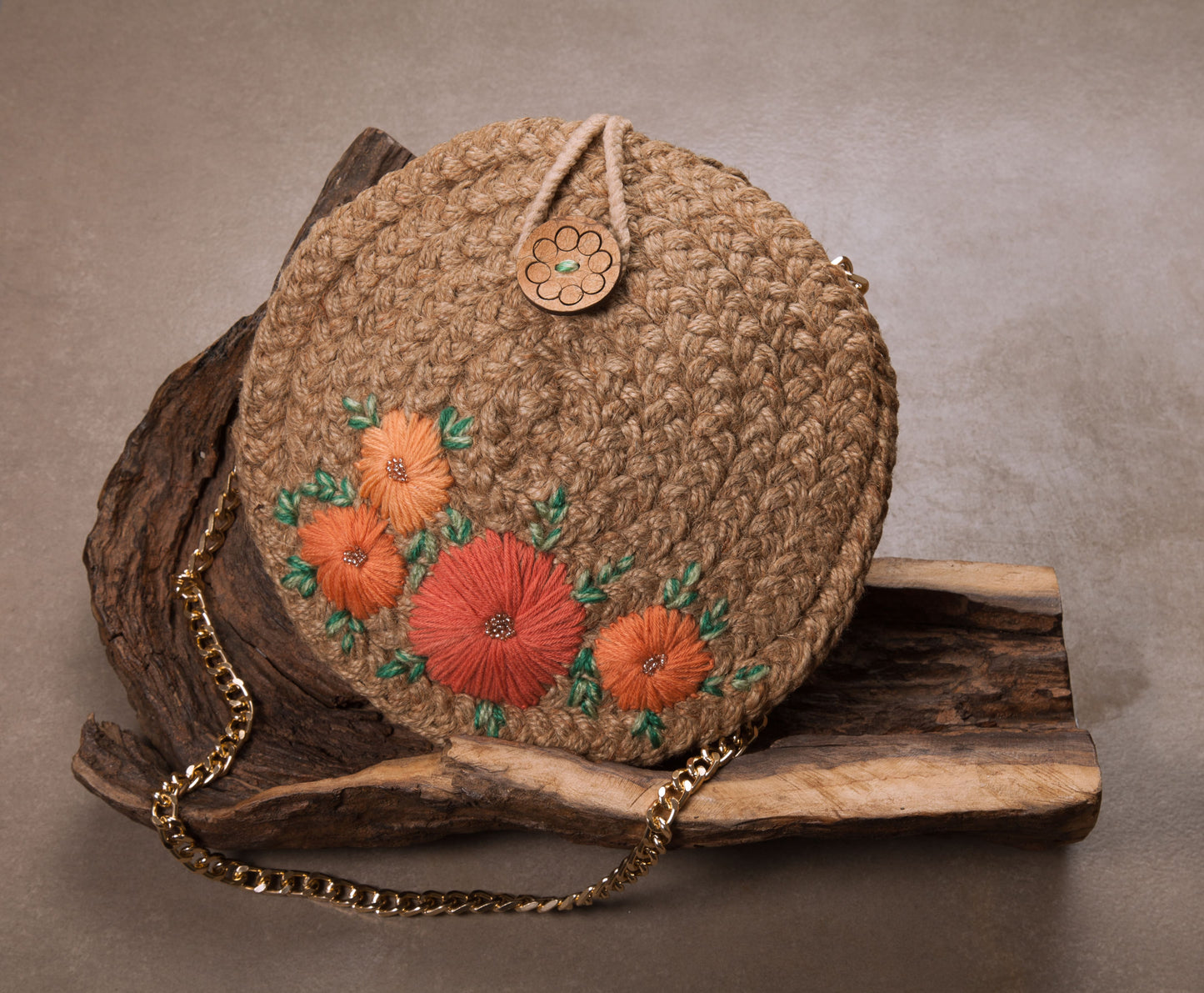 Peachy Orange Full Moon Bag