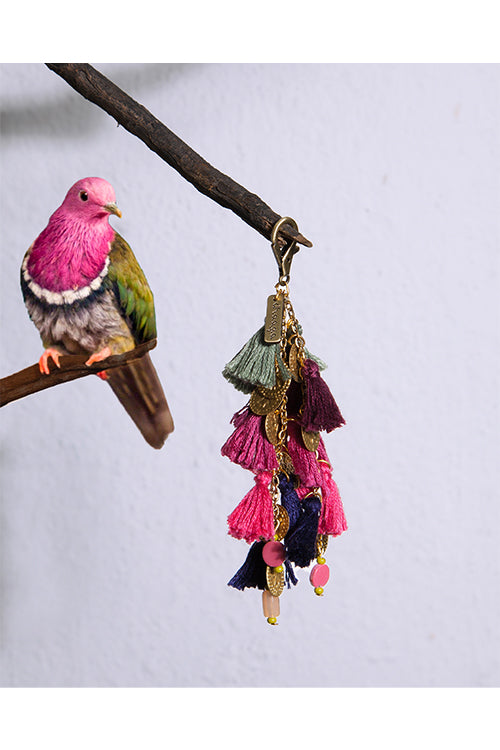 Pink fruit dove keycharm