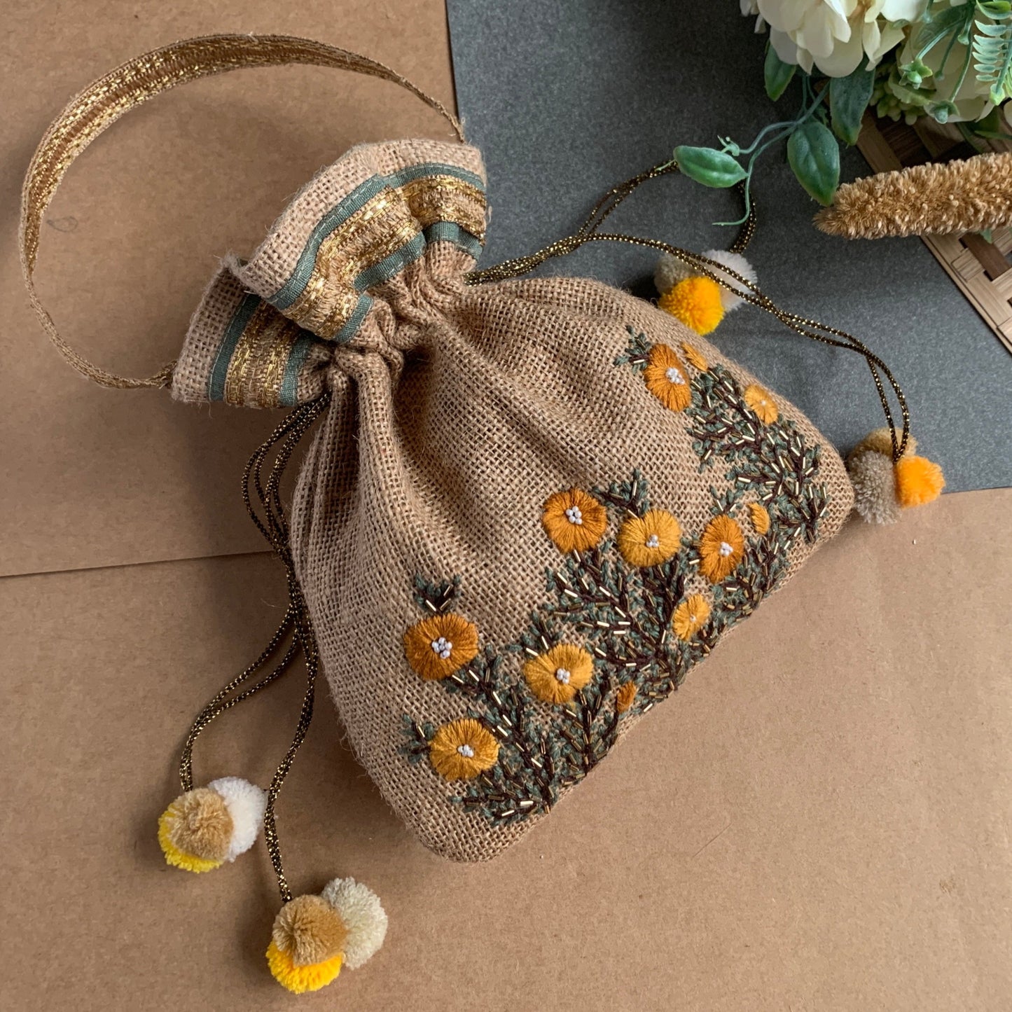 Buttercup Blooms Potli Bag