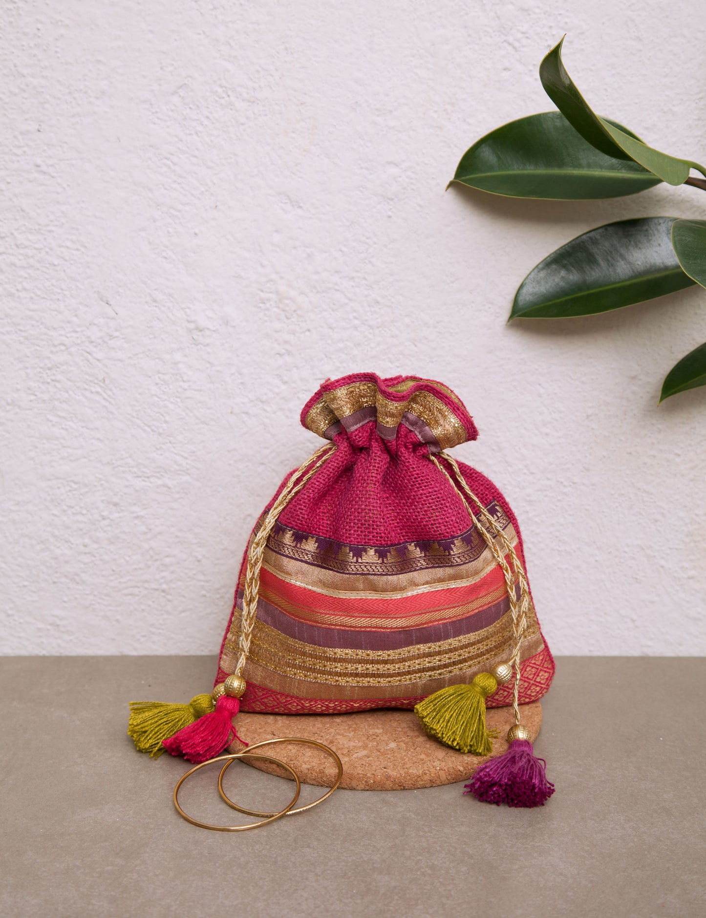 Pink Rani Potli Bag