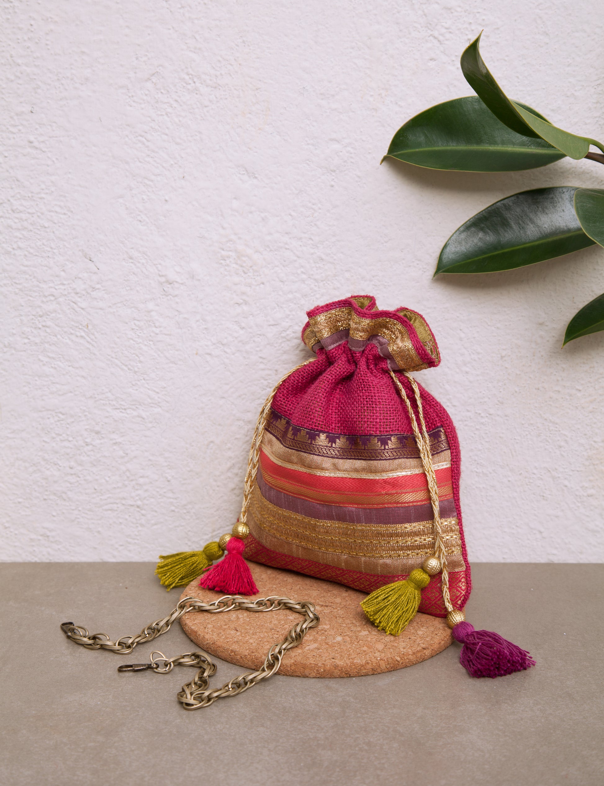 Pink Rani Potli Bag