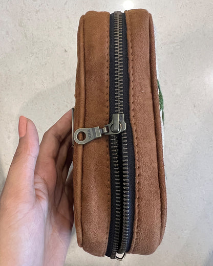 Leafy Vegan Suede Sling Bag