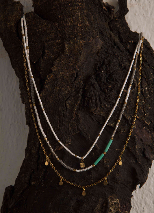 Triple Layer Teal Necklace