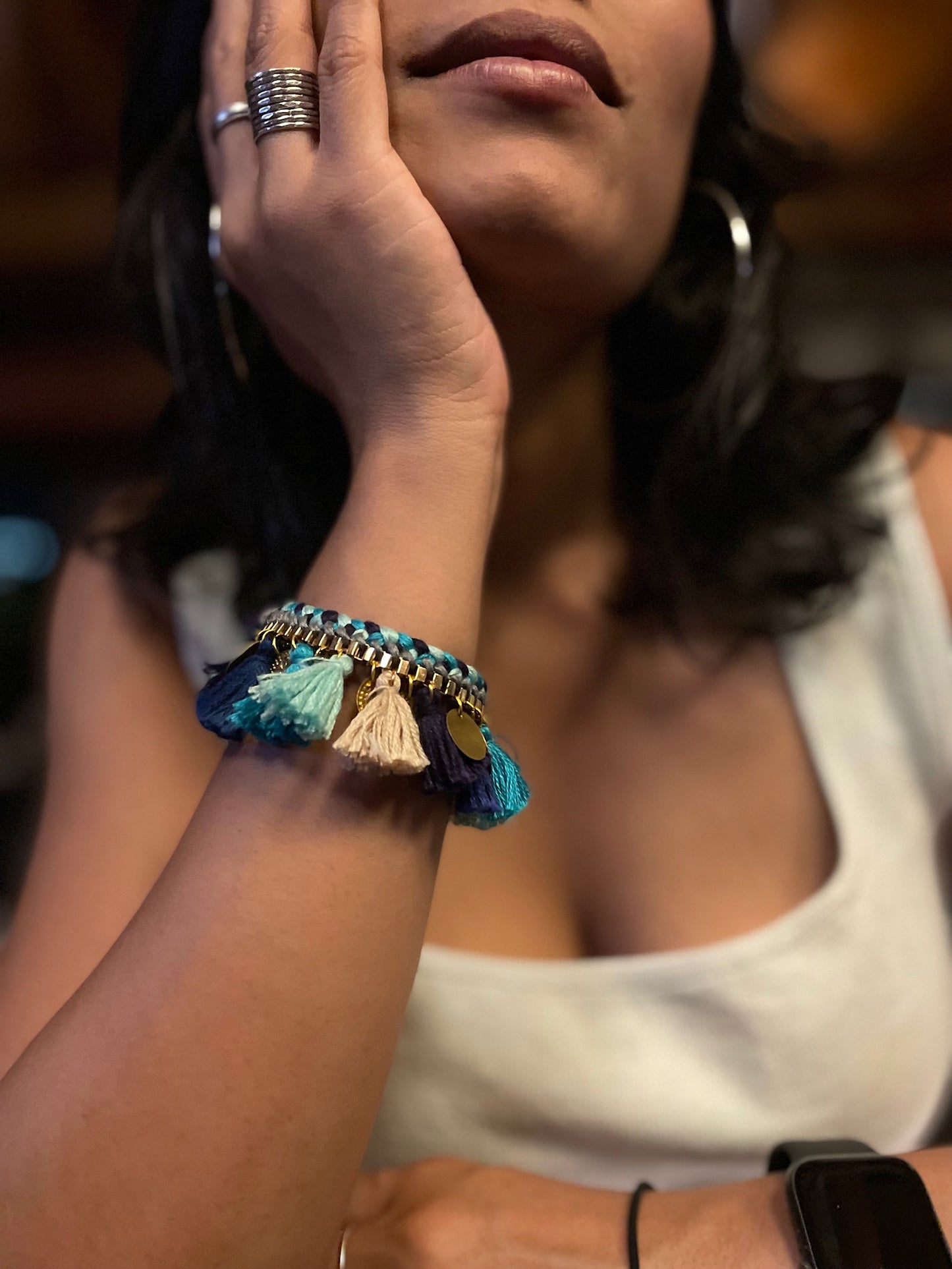 Blue Ocean Tassel Bracelet